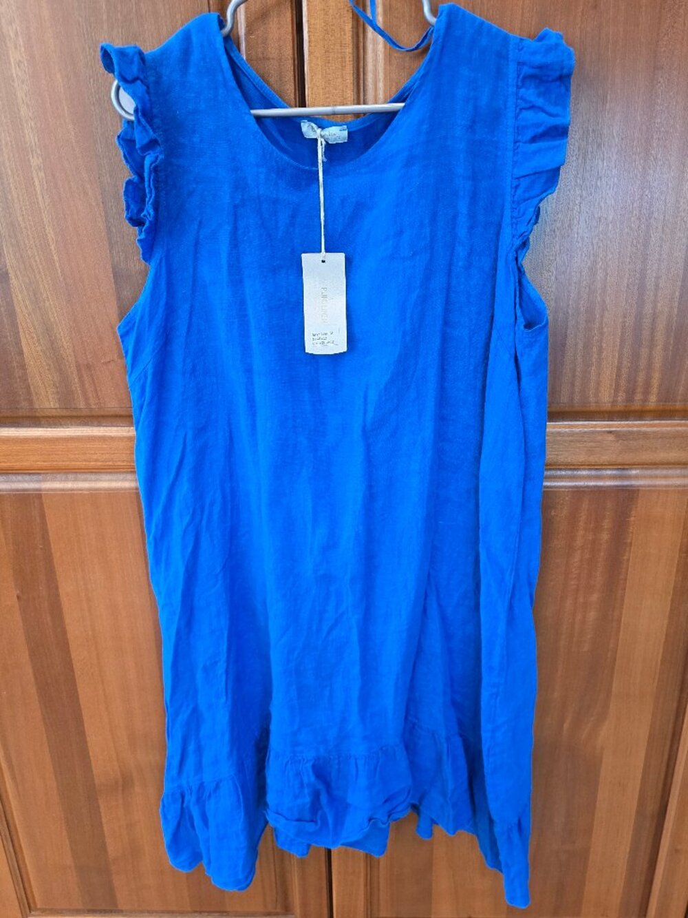 NWT Bellambra Pure linen dress cobalt blue XL
